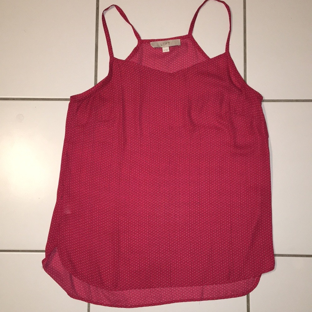 AT LOFT Red Patterned Tank